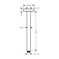 HansGrohe Tavan Bağlantısı S 30 Cm - 27389000 - 2