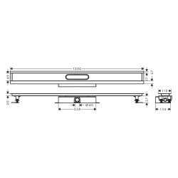 HansGrohe Ubox Universal Komple Set Düz Kurulum - 1200 Duş Kanalı İçin - 56021180 - 2