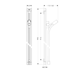 HansGrohe Unica Duş Barı Raindance 90 Cm, Duş Hortumu İle - 27636000 - 2