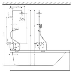 HansGrohe Vernis Blend Duş Kolonu 200 1Jet, Ecosmart, Banyo Termostatı İle - 26079000 - 2