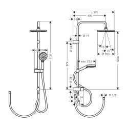 HansGrohe Vernis Blend Duş Kolonu 200 1Jet Reno - 26272670 - 2