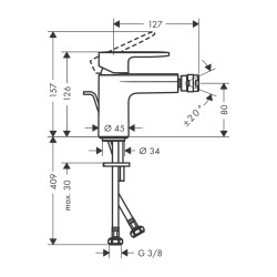 HansGrohe Vernis Blend Tek Kollu Bide Bataryası Kumandalı - 71210000 - 2