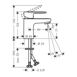 HansGrohe Vernis Blend Tek Kollu Lavabo Bataryası 70 Kumandasız - 71558670 - 2