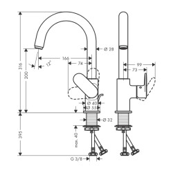 HansGrohe Vernis Blend Tek Kollu Lavabo Bataryası Kumandalı - 71554000 - 2