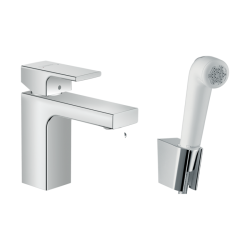 HansGrohe Vernis Shape Tek Kollu Lavabo Bataryası 100 Bidette El Duşu Ve 160 Cm Duş Hortumu İle - 71216000 - 1