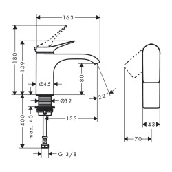 HansGrohe Vivenis Tek Akım Musluk 80, Soğuk Su İçin, Kumandasız - 75013700 - 2