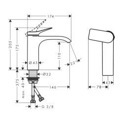 HansGrohe Vivenis Tek Kollu Lavabo Bataryası 110 Coolstart Kumandasız - 75024700 - 2