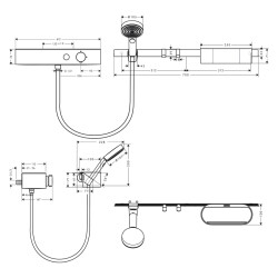 HansGrohe Wallstoris Set El Duşu 105 3Jet Ecosmart Activation, Termostat, 70 Cm Duş Barı Ve Depolama Seti - 24250700 - 2