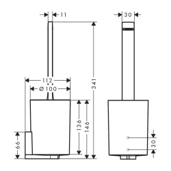 HansGrohe Wallstoris Tuvalet Fırçası Tutacağı - 27927700 - 2