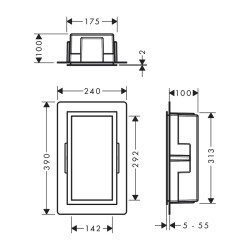 HansGrohe Xtrastoris Individual Duvar Nişi Paslanmaz Çelik Tasarım Çerçeveli 300/150/100 - 56094670 - 2