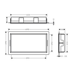 HansGrohe Xtrastoris Original Duvar Nişi Entegre Çerçeveli 300/600/100 - 56064700 - 2