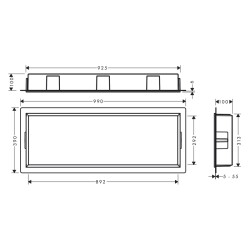 HansGrohe Xtrastoris Original Duvar Nişi Entegre Çerçeveli 300/900/100 - 56067700 - 2