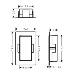 HansGrohe Xtrastoris Rock Duvar Nişi Seramik Kaplanabilir Kapak İle 300/150/100 - 56082800 - 2