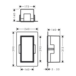 HansGrohe Xtrastoris Rock Duvar Nişi Seramik Kaplanabilir Kapak İle 300/150/140 - 56088700 - 2