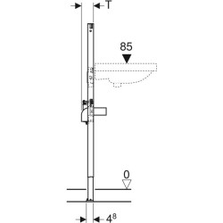 Lavabo için Geberit Duofix elemanı, 112 cm, sıva altı fonksiyon kutulu elektronik tezgah üstü batarya - 4