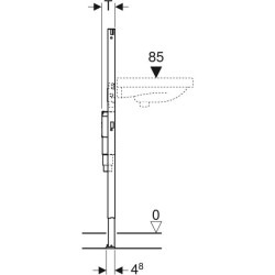 Lavabo için Geberit Duofix elemanı, 112 cm, sıva altı fonksiyon kutulu elektronik tezgah üstü batarya, gömme sifonlu - 4