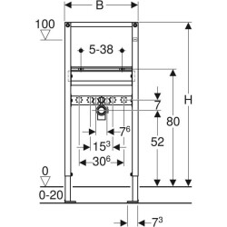 Lavabo için Geberit Duofix elemanı, 112 cm, tezgah üstü batarya - 3