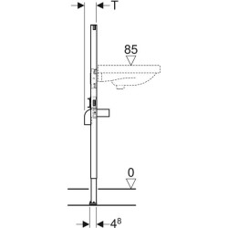 Lavabo için Geberit Duofix elemanı, 112 cm, tezgah üstü batarya - 4