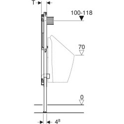 Pisuvar için Geberit Duofix elemanı, 112–130 cm, üniversal, jet yıkamalı için - 4