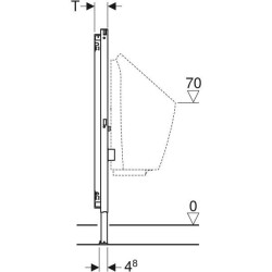 Pisuvar için Geberit Duofix elemanı, 112–130 cm, üniversal, sıva üstü su bağlantılı modeller için - 4