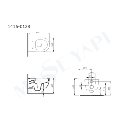 V-Tondo Rimless Asma Klozet - Mat Beton Set (Kapak Dahil ) - 3