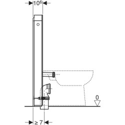 Yere oturan klozet için Geberit Monolith sıhhi modülü, 101 cm, cam ön kaplama: beyaz cam, alüminyum - 4